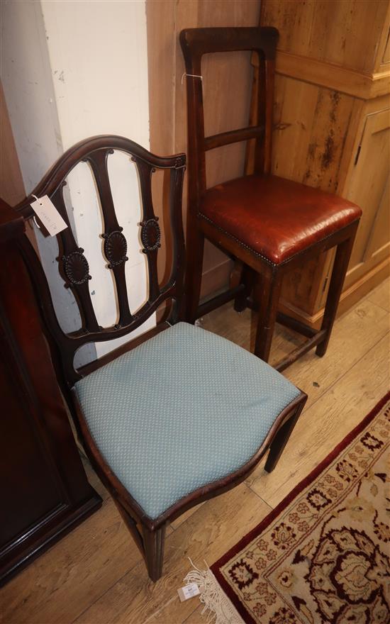 A Victorian clerks chair and George III dining chair (2)